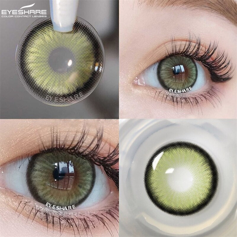 EYESHARE 1 ペアカラーコンタクトレンズ目ナチュラルブルーグリーンレンズ美しい瞳孔カラーレンズ年間化粧品コンタクトレンズ