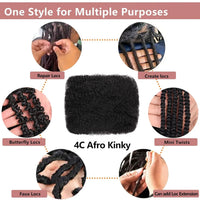 4C Afro Kinky Human Hair Bulk for Braiding