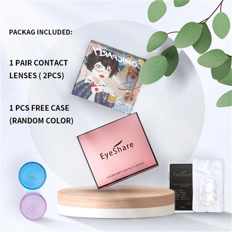 EYESHARE 1Pair Color Contact Lenses For Eyes Anime Purple Colored Lenses Pink Cosplay Halloween Makeup Lenses Yearly Eye Contact