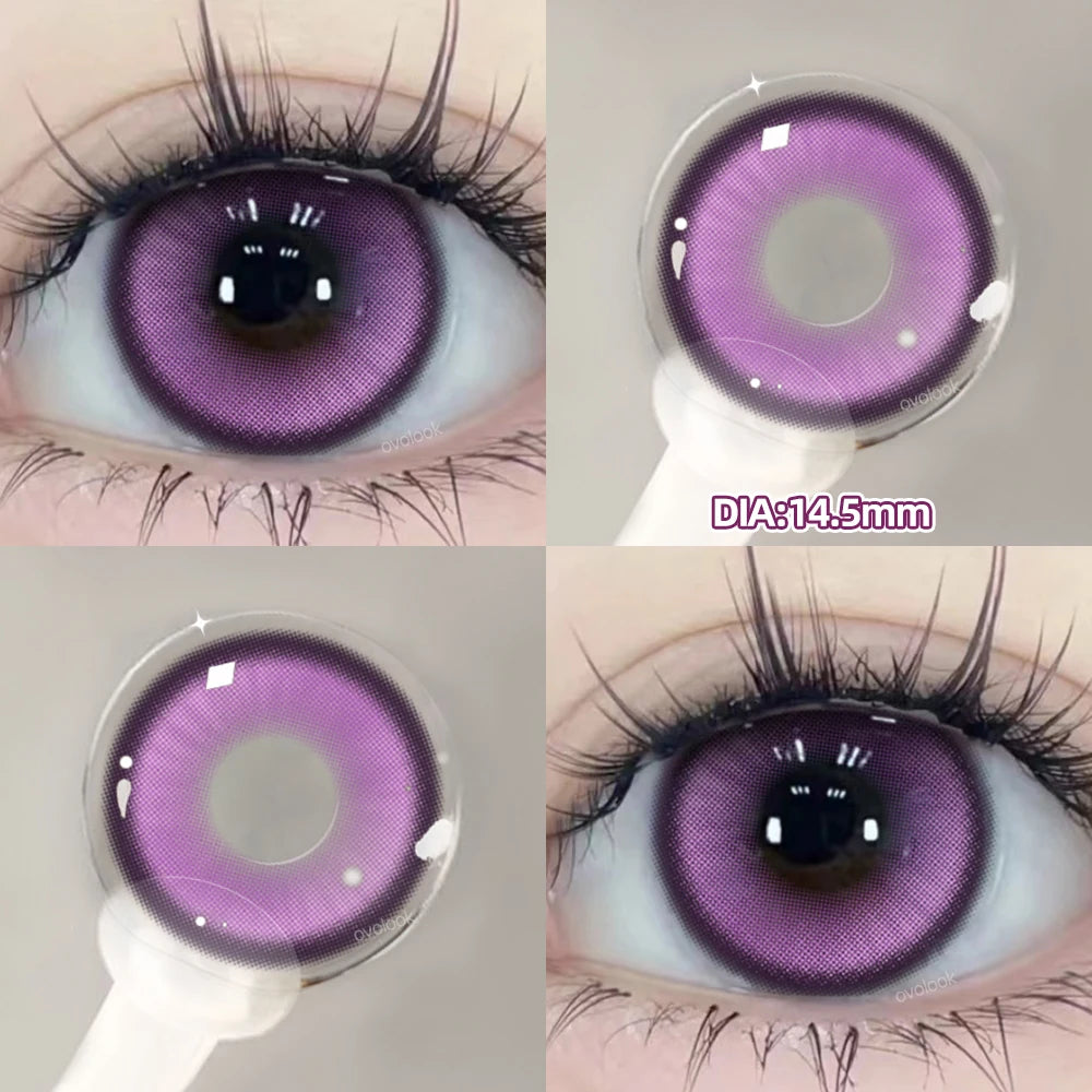 Beauty Purple Contact Lenses for Eyes Myopia Colored Contact Lenses Natural Blue Lens Fashion Cosplay Pupils OVO