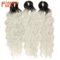 24 Inch Synthetic Hair Water Wave Braiding Hair Extensions Ombre Blonde Deep Wave Afro Curl Twist Crochet Hair for Women