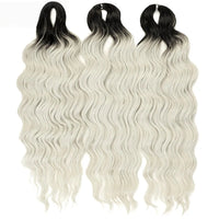 Water Wave Ombre Blonde Braiding Hair Extensions – Deep Wave Afro Curl Crochet for Women