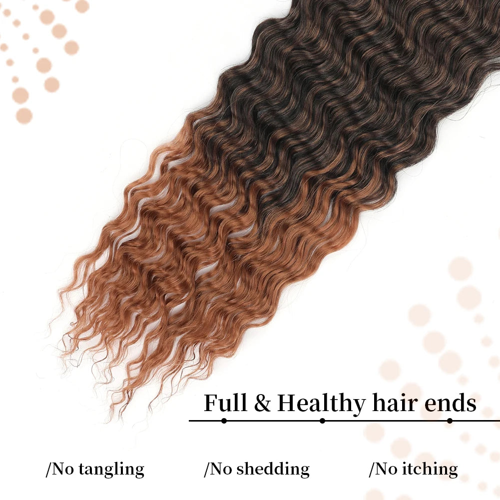 Ocean Wave Crochet Hair 22 Inch Deep Wave Curly Braiding Hair Soft Synthetic Crochet Braids for Black Women