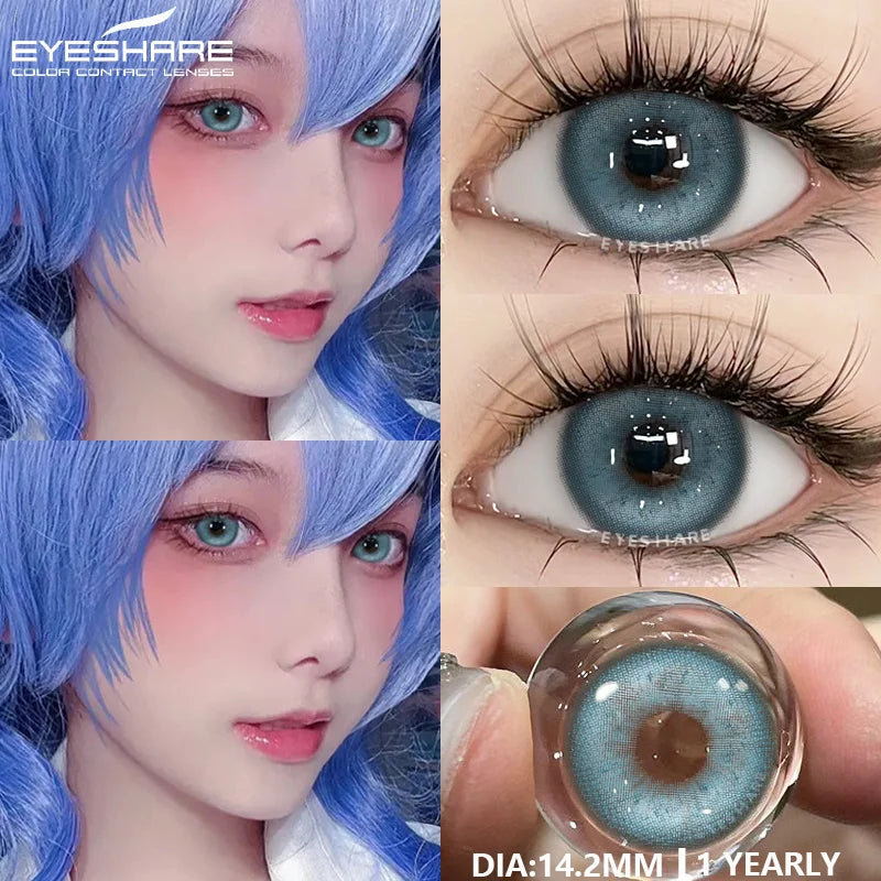 EYESHARE 1pair Colored Contact Lenses Purple Eye Lens Yearly Cosplay Blue Green Cosmetic Contacts Helloween Soft Makeup Pupils