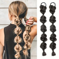 Bubble-Twist High Elastic Ponytail Wig – Synthetic Lantern Braid Hairpiece for Women (Multiple Colours)