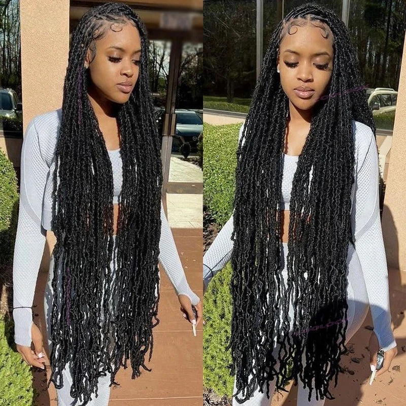 40" Dreadlock Wig Synthetic Full Lace Braided Wigs For Women Box Braids Wig Locs Braid Wig
