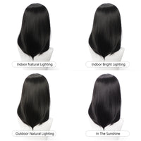 18 Inch Extra Long Straight Hair Wig With Bangs Synthetic Heat-Resistant Suitable For Women Cosplay Wigs