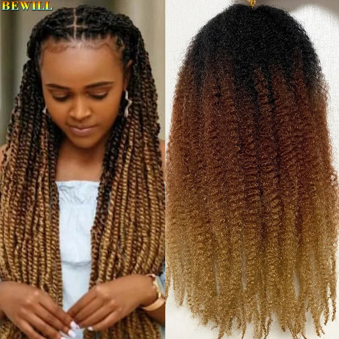 18 Inch Marley Twist Crochet Hair – Ombre Black to Blonde Synthetic Afro Braiding Hair