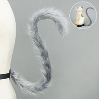 Handmade Plush Cat Ear Headband & Tail Set – Realistic Animal Cosplay Kit for Anime, Halloween & Furry Events