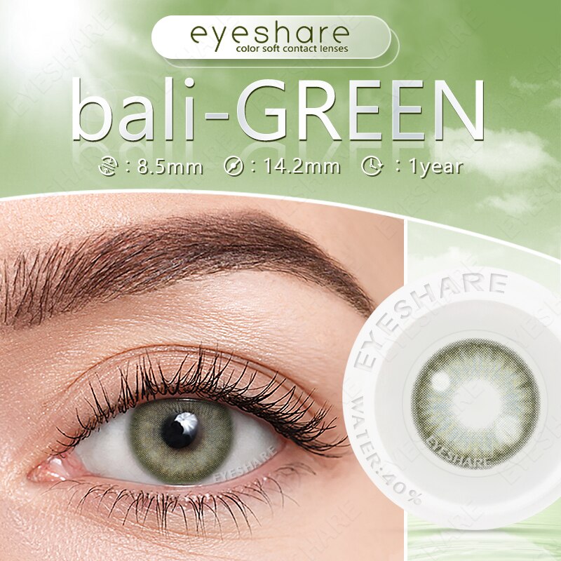 EYESHARE 1Pair Color Lens Eye Natural Color Contact Lenses Eyes Yearly Beauty Green Contact Lenses Eye Cosmetic