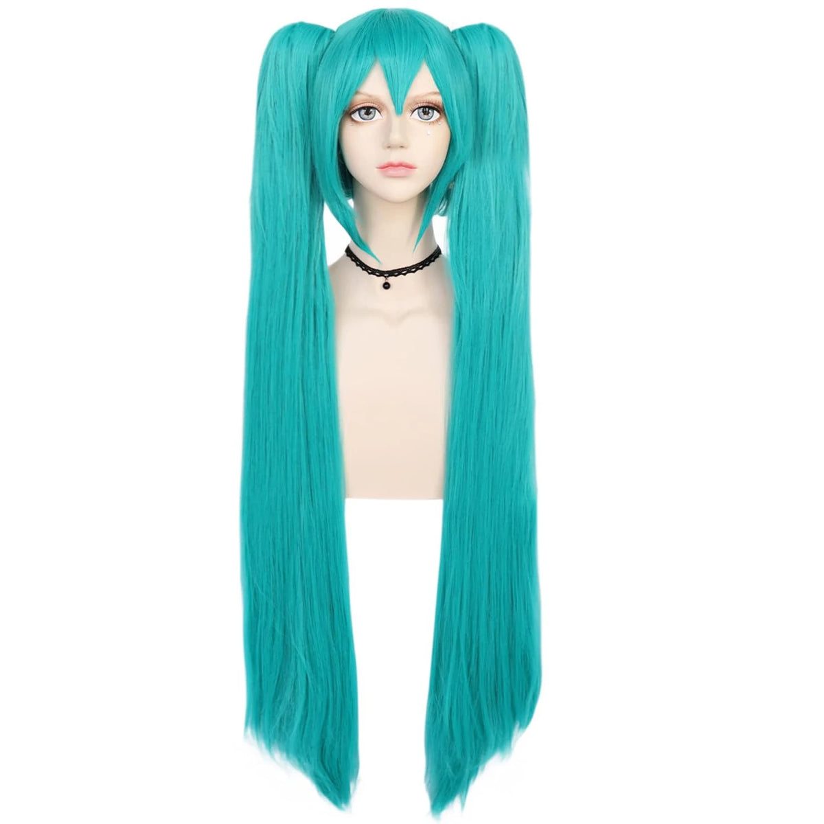 Long Teal Double Ponytail Wig Cosplay Inspired Synthetic Wig
