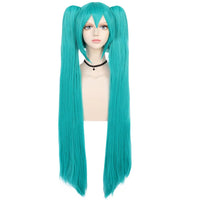 Long Teal Double Ponytail Wig Cosplay Inspired Synthetic Wig
