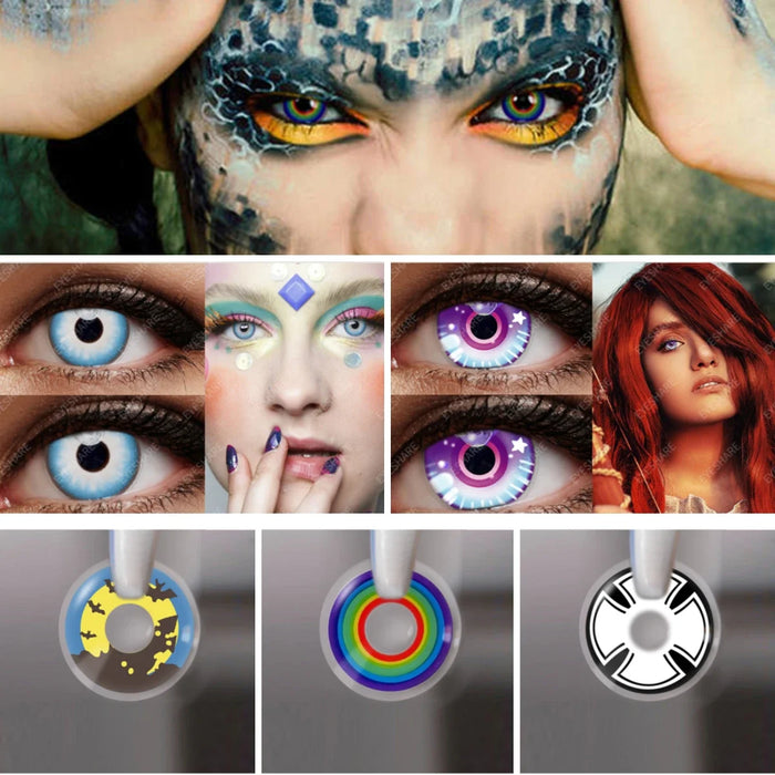 AMARA Crazy Halloween Color Contact Lenses for Eyes Makeup Beauty Contact Lenses Eye Cosmetic Color Lens Eyes Cosplay Anime