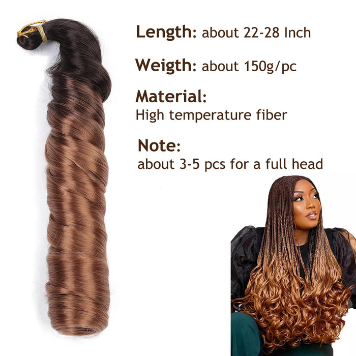 French Curls Braiding Hair 12-24inch Hair Extensions Synthetic Hairs Spiral Curls Braids Pre Stretched Loose Wave Braiding Hair