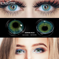 EYESHARE Color Contact Lenses for Eyes 2pcs Aurora Blue Green Colored Lenses Beautiful Pupil Yearly Makeup Cosmetic Contact Lens