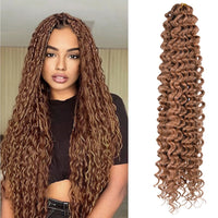 Long Deep Wave Braiding Hair 28 Inch Ocean Wave Crochet Hair Synthetic Deep Curly Crochet Hair Extensions For Black Women