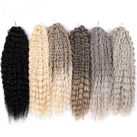 24 Inch Water Wave Crochet Braiding Hair Pink Blonde Synthetic Hair Extensions for Black Women