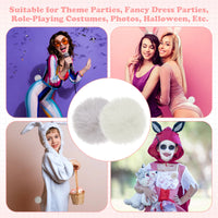 2Pcs Bunny Tail Costume Accessories Rabbit Tails For Adults Children Party Headwear animal Cosplay Festival bunny tail phto prop