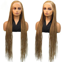 Faux Locs Crochet Cornrow Braided Wig Synthetic Full Lace Knotless Box Braids Wig