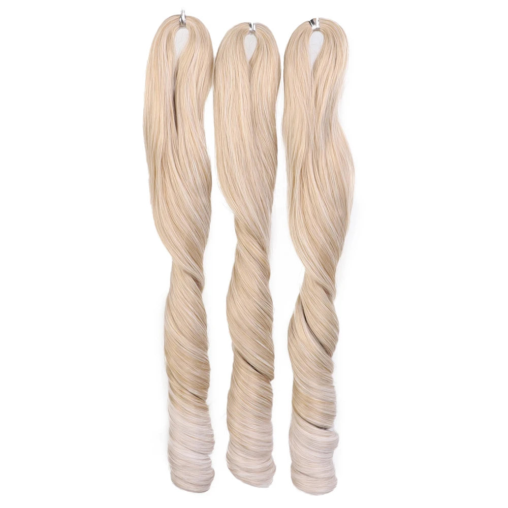18 Inch French Curly Crochet Braiding Hair Synthetic Blonde Loose Wave Braids Hair Spiral Curls Hair Extensions