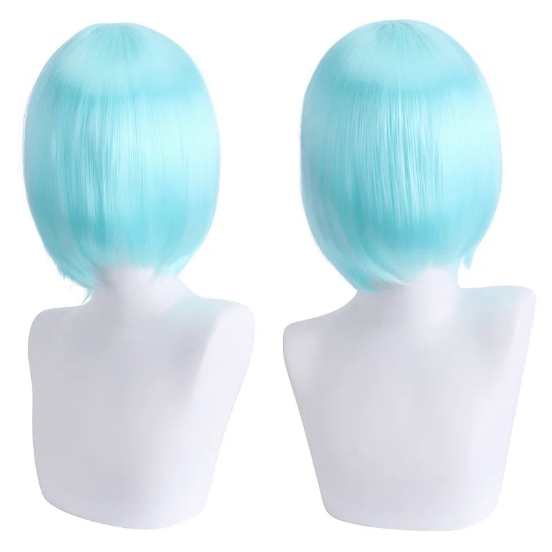 Short Cosplay Bob Wig – Face Contouring Thick Synthetic Hair Wig, Colorful Heat Resistant Fiber Wig