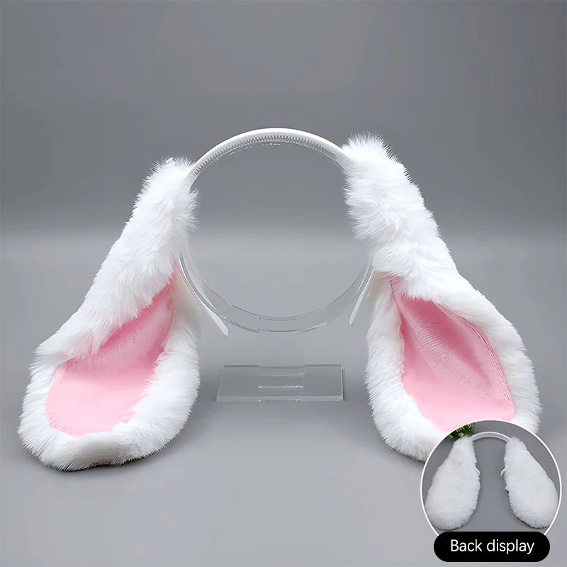 Cute Bunny Ears Headband Plush Rabbit Hair Hoop Headwear Cosplay Costume Hair Accessories For Adults Party