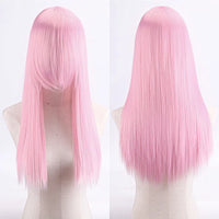 Cosplay Synthetic Wig 60cm Long Straight Curly Hairpiece Thickened High Temp Fiber Rainbow Color Rose Cap Party Halloween