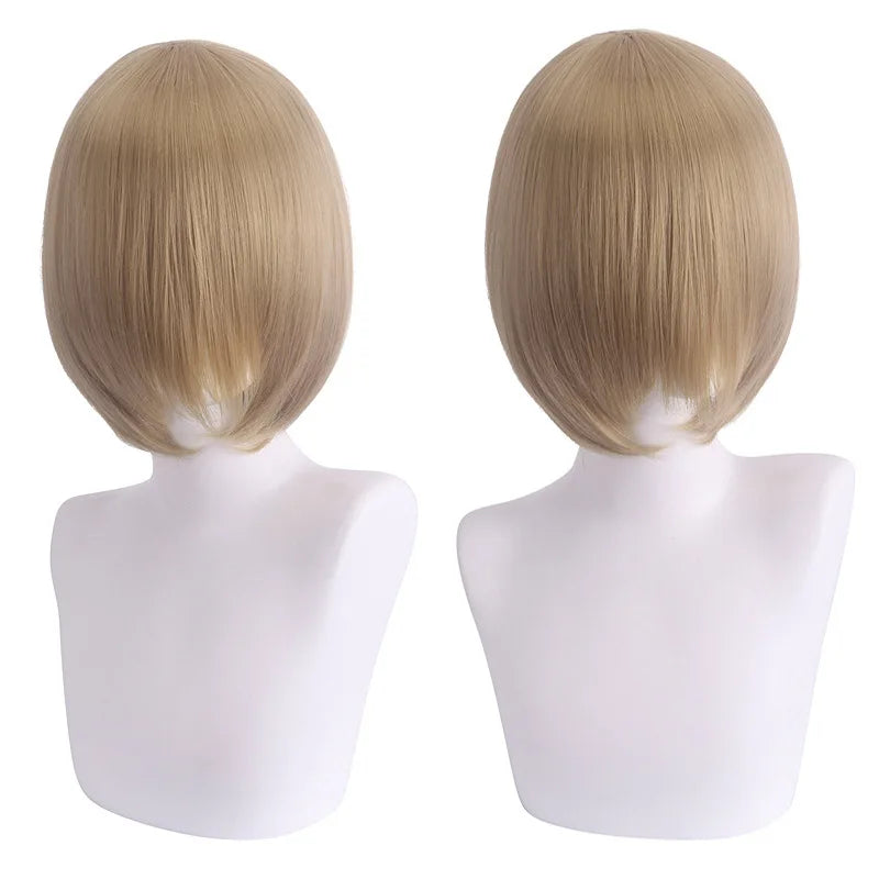 Short Cosplay Bob Wig – Face Contouring Thick Synthetic Hair Wig, Colorful Heat Resistant Fiber Wig