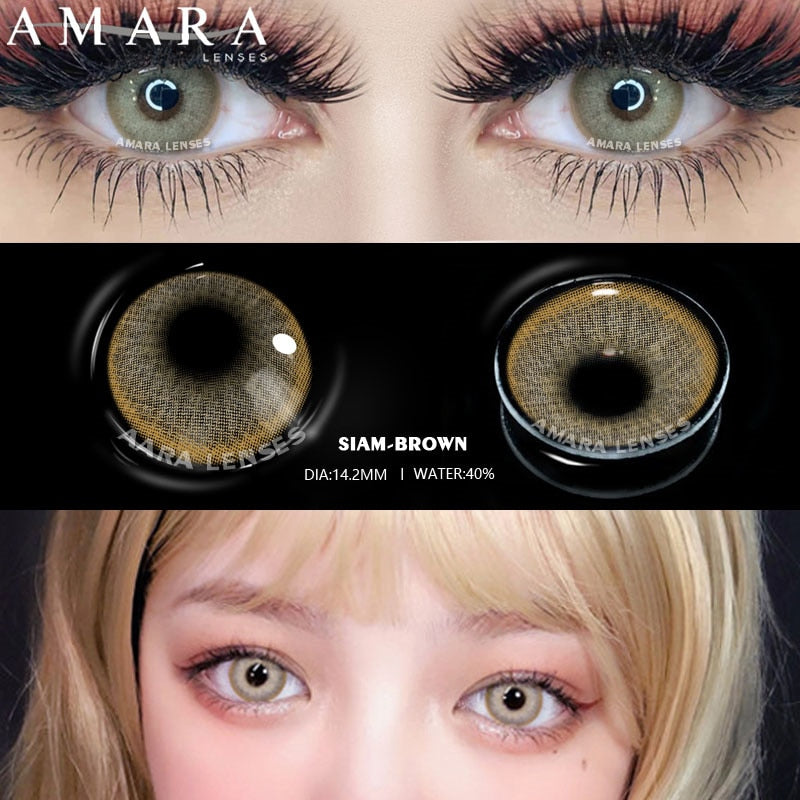 AMARA 1 Pair Color Contact Lenses for Eyes Natural Brown Lenses Beauty Fashion Monet lense Blue Lenses Green Eye Contact