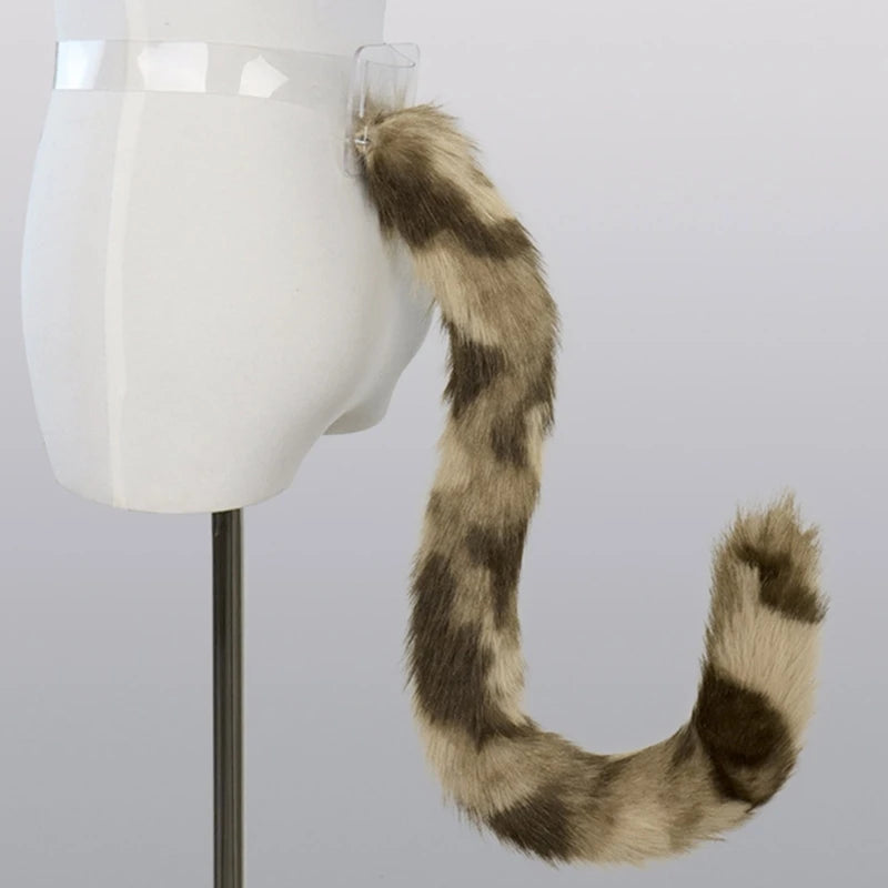 Plush Wolf Tail Cosplay Accessory – Long Faux Fur Tail with Adjustable Belt