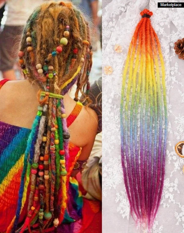 24 Inch Synthetic Dreadlock Extensions – 5 Strands/Pack Handmade Crochet Hair