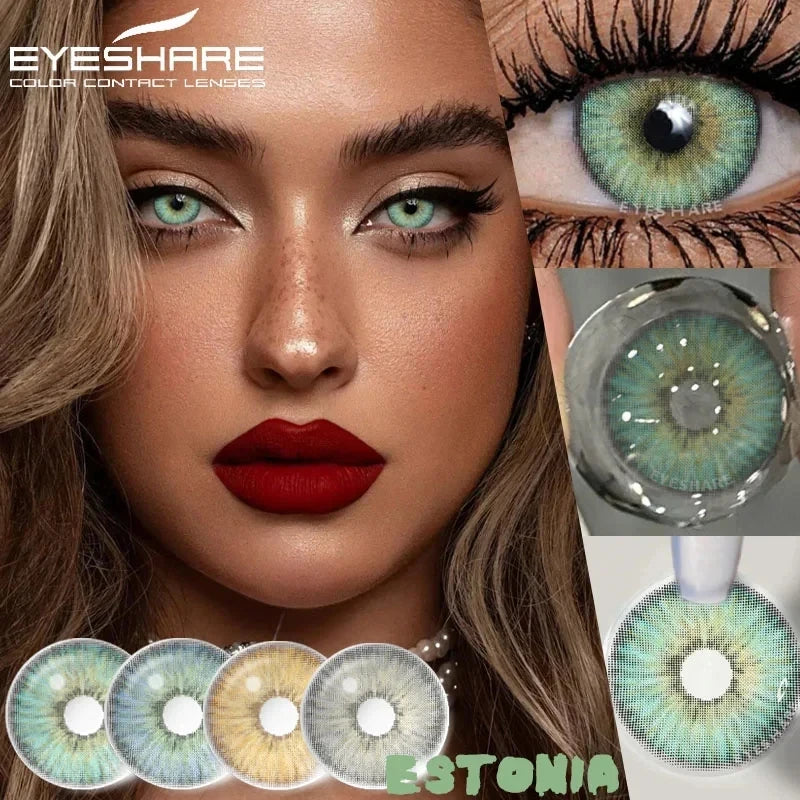 EYESHARE 1 Pair Colorful Contact Lenses for Eyes Fashion Blue Eye Lenses Green Lenses Gray Eye Contacts Yearly Lens Eye Contact