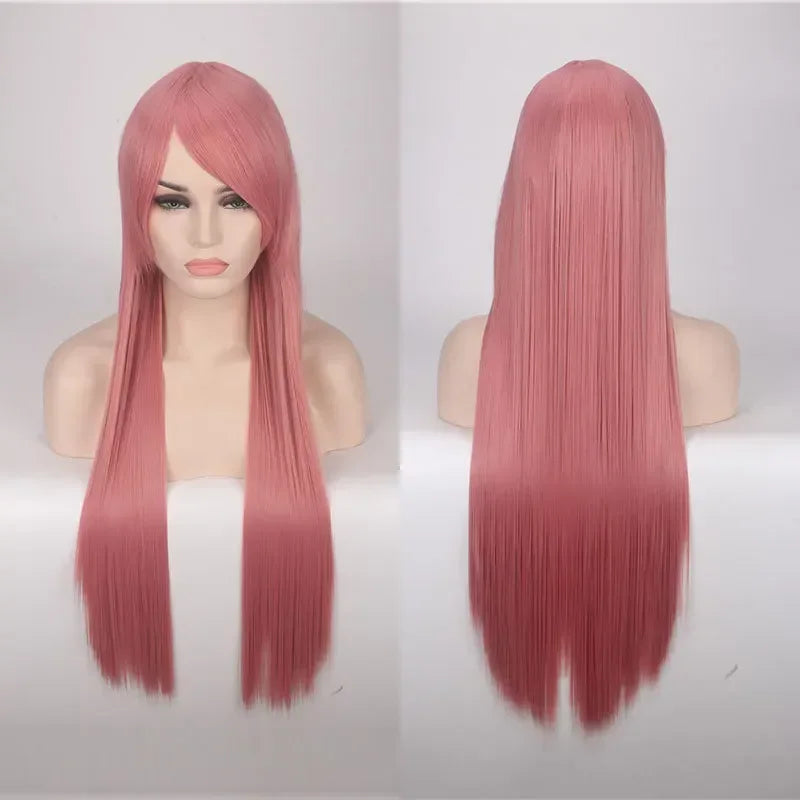 Cosplay Anime Long Wavy Pink Blue Red Blonde Black Green White Brown Cosplay Wig Synthetic Wig