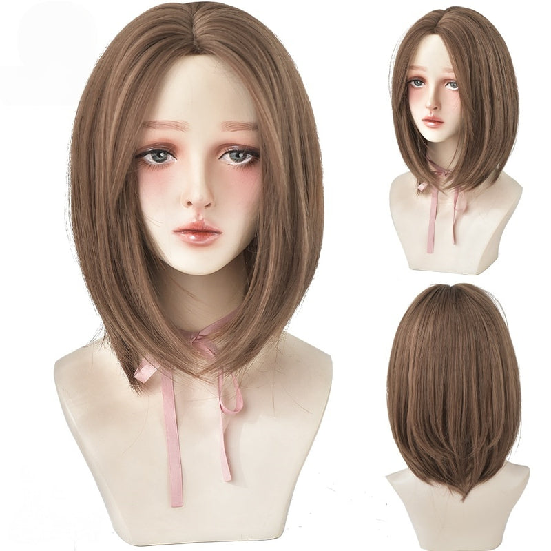 Short Black Bob Wig with Bangs – Synthetic Heat-Resistant Daily Wear Wig