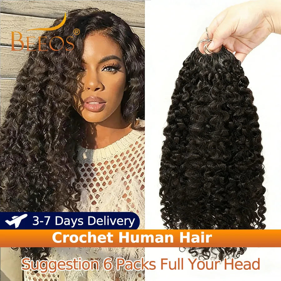 Curly Human Hair for Crochet Braids – Pre-Separated