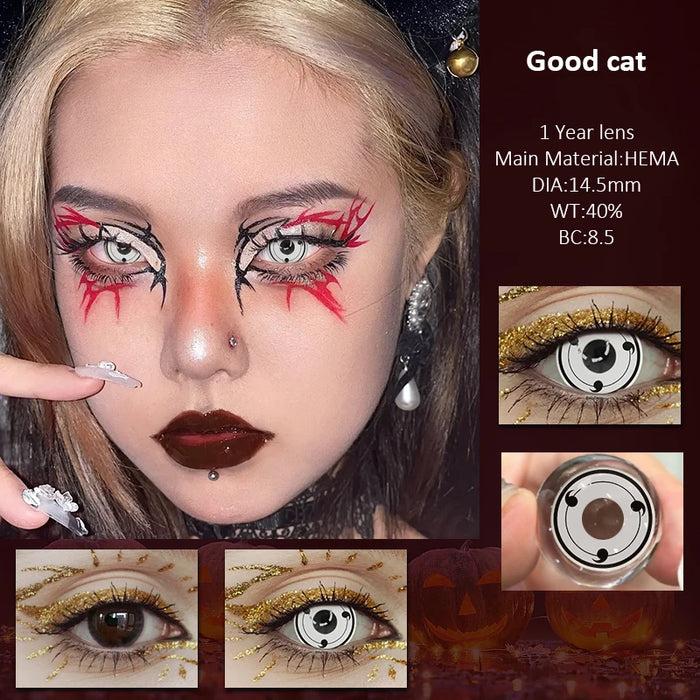 KSSEYE 1 Pair Halloween Color Contact Lenses For Eyes Red Anime Cosplay Colored Lenses Big Eyes White Black Lenses