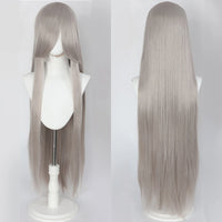 100cm Long Straight Synthetic Wig with Bangs – Pink Purple Cosplay Wig for Women