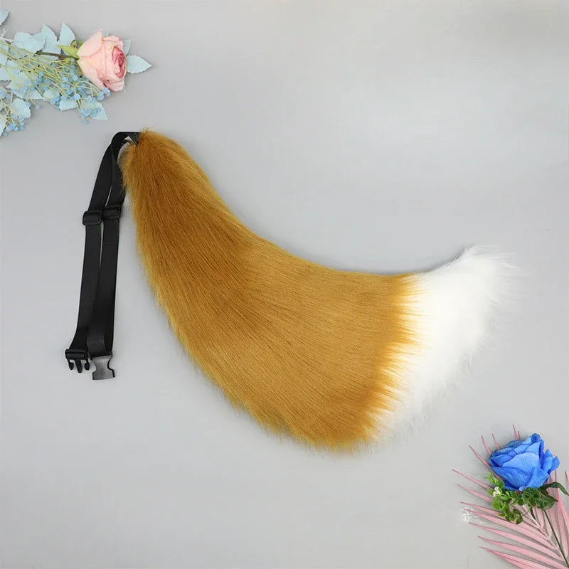 Fluffy Handmade Cute Lolita Plushy Dog Cat Fox Tail Girl Plush Tails Belt Cat Ear Anime Performance Cosplay Accessories Kid Gift