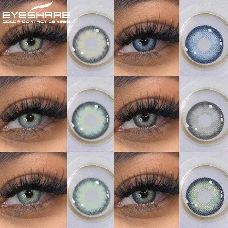 EYESHARE 1pair Natural Colored Eye Lenses Cosmetics Blue Lenses Free Delivery Green Eye Contact Lenses Gray Pupils Beauty Makeup