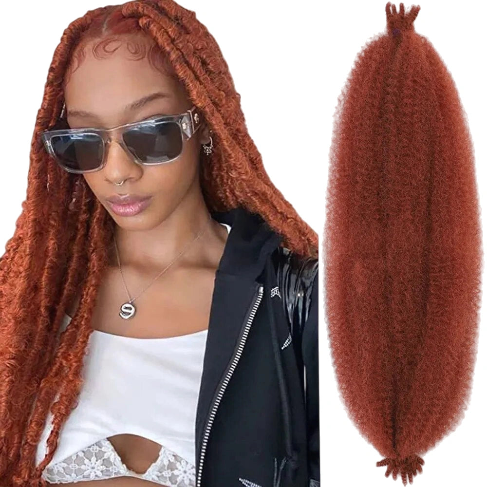 Springy Afro Twist Hair – Kinky Spring Twist Braiding Hair for Butterfly Locs & Distressed Locs, Natural Black Marley Twist Extensions