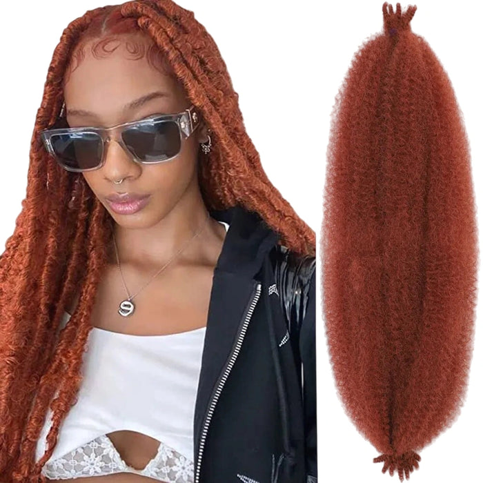 Springy Afro Twist Hair – Kinky Spring Twist Braiding Hair for Butterfly Locs & Distressed Locs, Natural Black Marley Twist Extensions