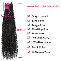 Boho Box Braids with Human Hair Curls – Pre-Looped