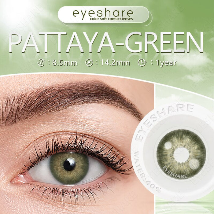EYESHARE 1Pair Color Lens Eye Natural Color Contact Lenses Eyes Yearly Beauty Green Contact Lenses Eye Cosmetic