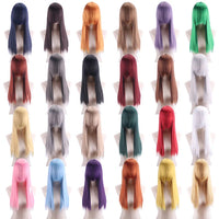 Cosplay Synthetic Wig 60cm Long Straight Curly Hairpiece Thickened High Temp Fiber Rainbow Color Rose Cap Party Halloween