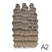 28 Inch Deep Wave Crochet Hair | Synthetic Ocean Wave Braiding Extensions