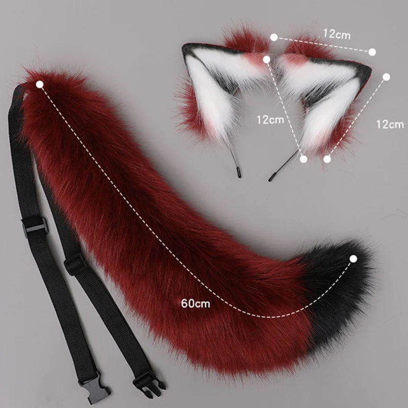 New Red Fox Anime Beast Ear Beast Tail Wolf Ear Cat Ear Headband Custom COSPLAY Hand Made LOL Golden Fox Ears Hair Accessories