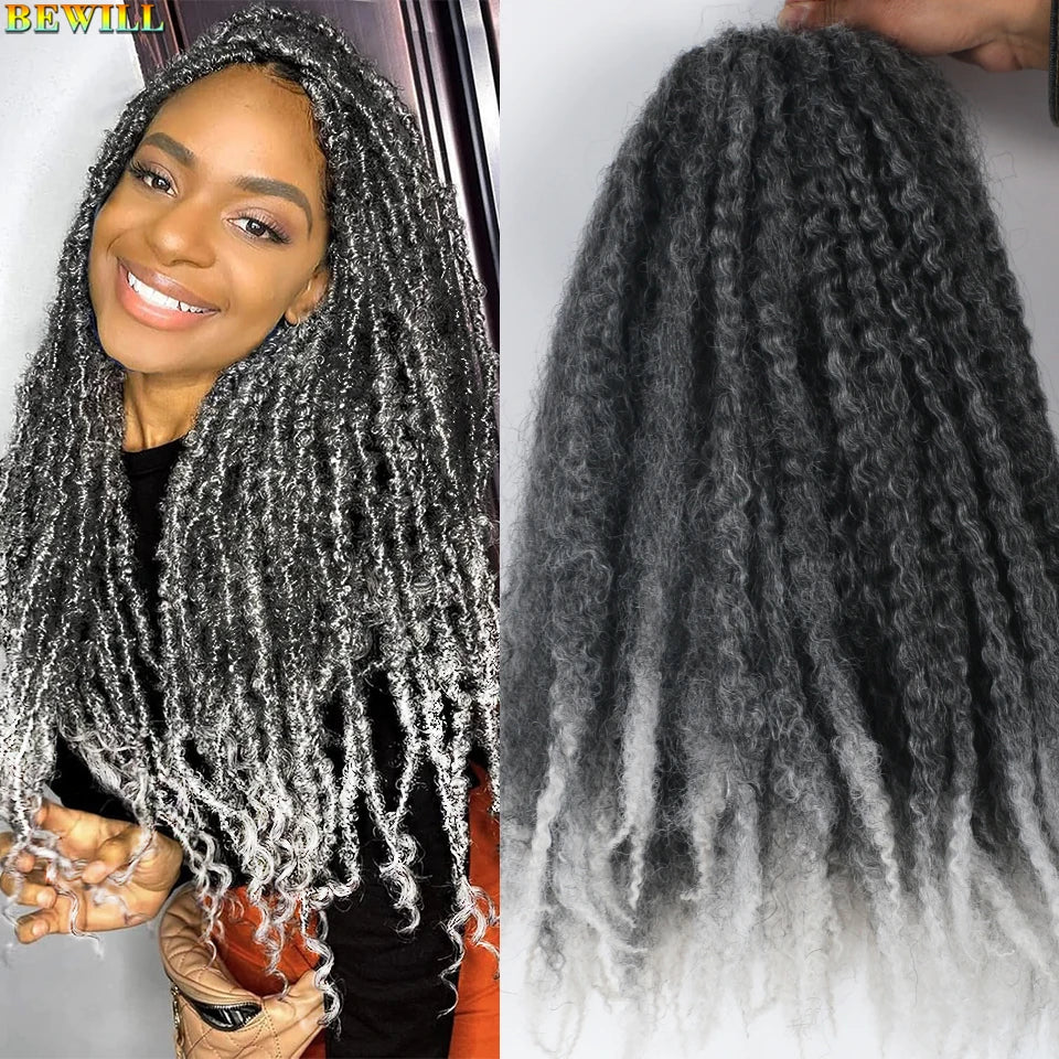 18 Inch Marley Twist Crochet Hair – Ombre Black to Blonde Synthetic Afro Braiding Hair