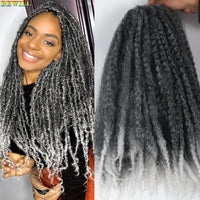 18 Inch Marley Twist Crochet Hair – Ombre Black to Blonde Synthetic Afro Braiding Hair