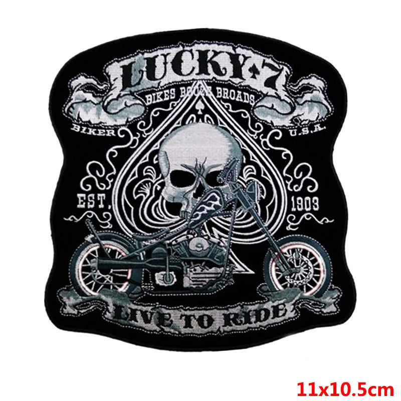 Motorcycle Biker/Punk Embroidery Patch On Clothes Iron On Patches For Clothing Thermoadhesive Patches For Clothes Animal Sticker