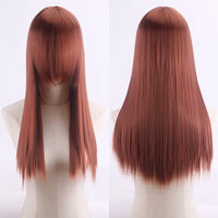 Cosplay Synthetic Wig 60cm Long Straight Curly Hairpiece Thickened High Temp Fiber Rainbow Color Rose Cap Party Halloween